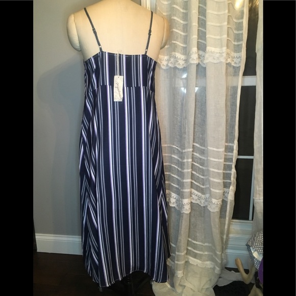 NWT Mystree Blue/Purple Stripe Bow Dress sz M - Picture 3 of 7